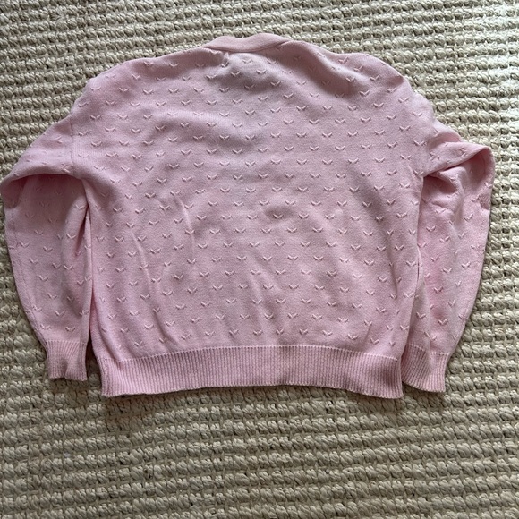 Vintage Karen Scott Knit Pink Button Front Cardigan size Large - Picture 4 of 4